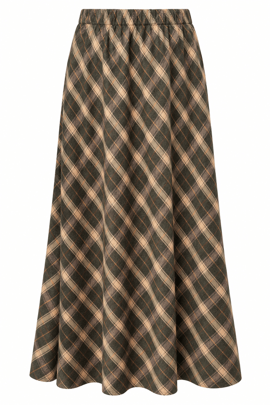 Claudia Plaid Skirt | Khaki