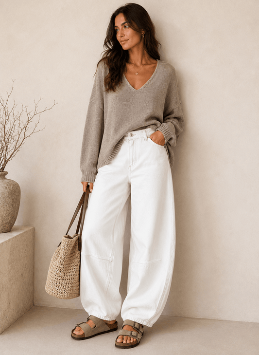 Boston Barrel Jeans | White