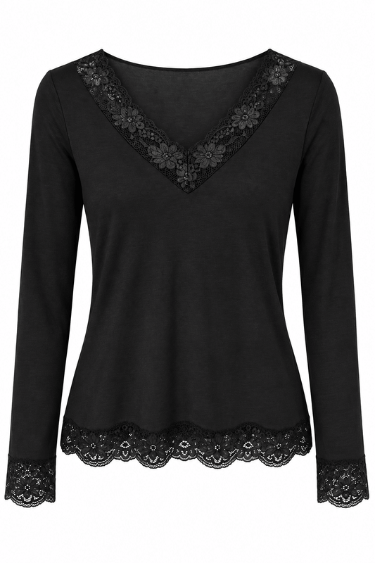 The Lace Cashmere Blend Body Hug | Black