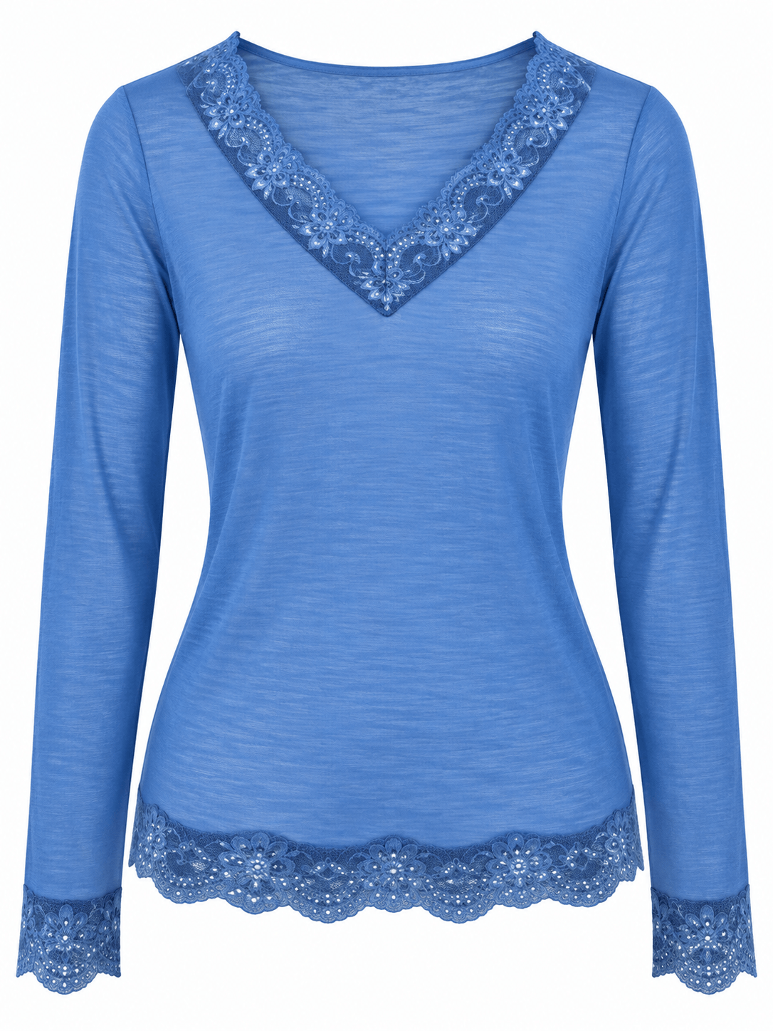 The Lace Cashmere Blend Body Hug | Azure Blue