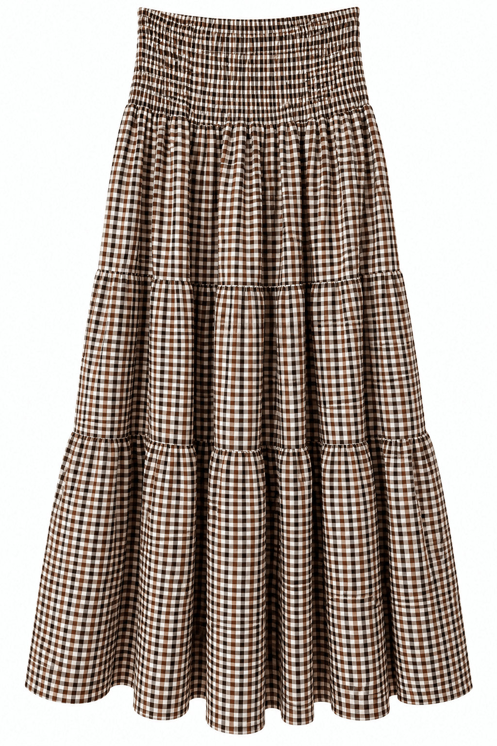 Isla Check Maxi Skirt | Chocolate & Cream
