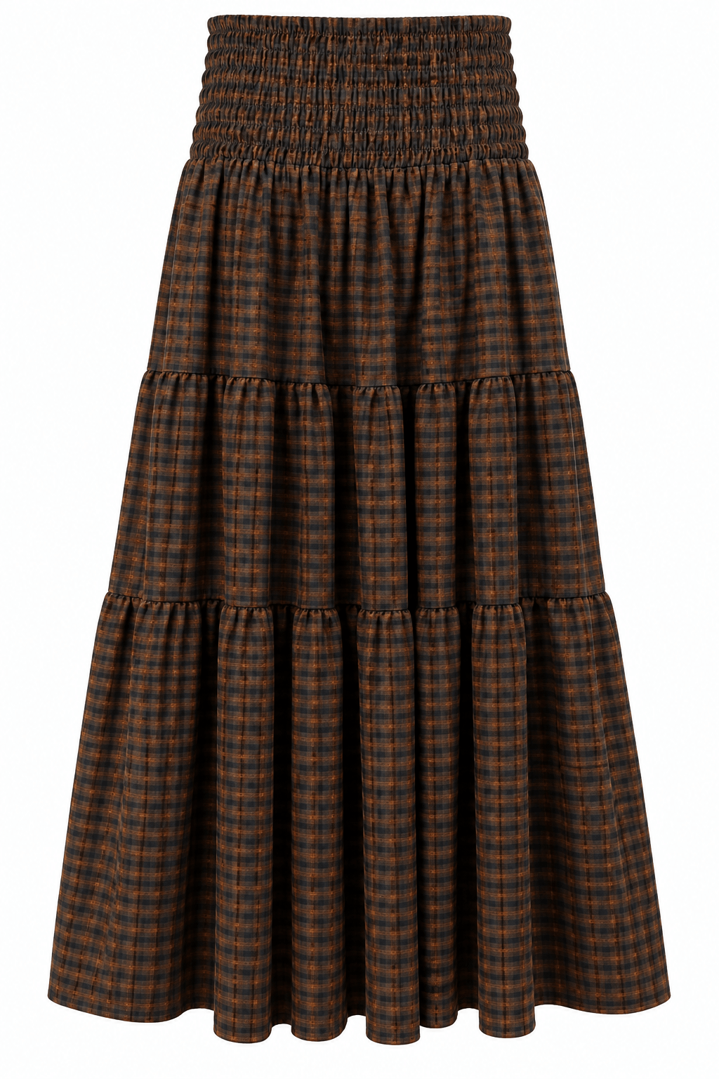 Isla Check Maxi Skirt | Brown
