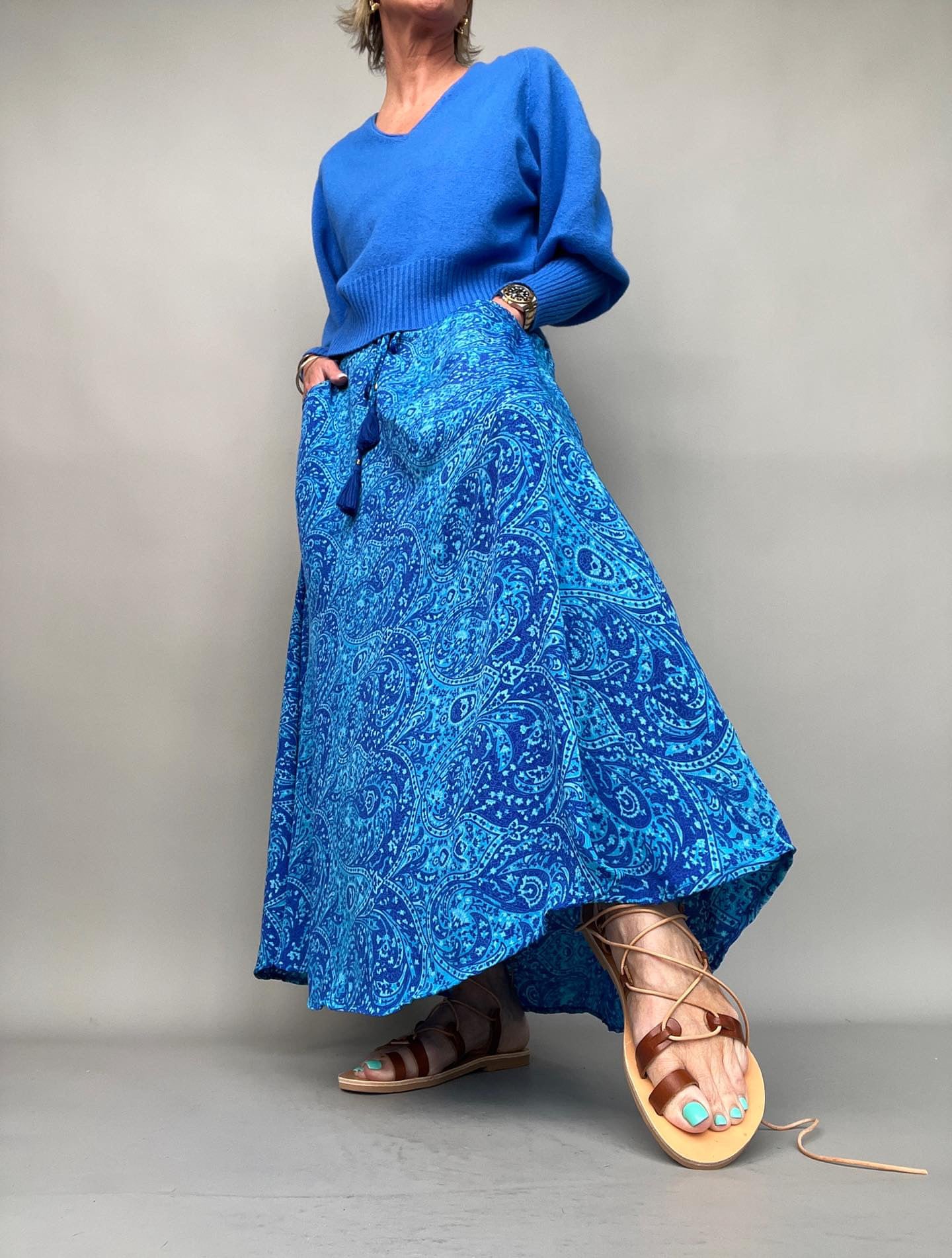 Joss Maxi Skirt | Cobalt Blue Mix