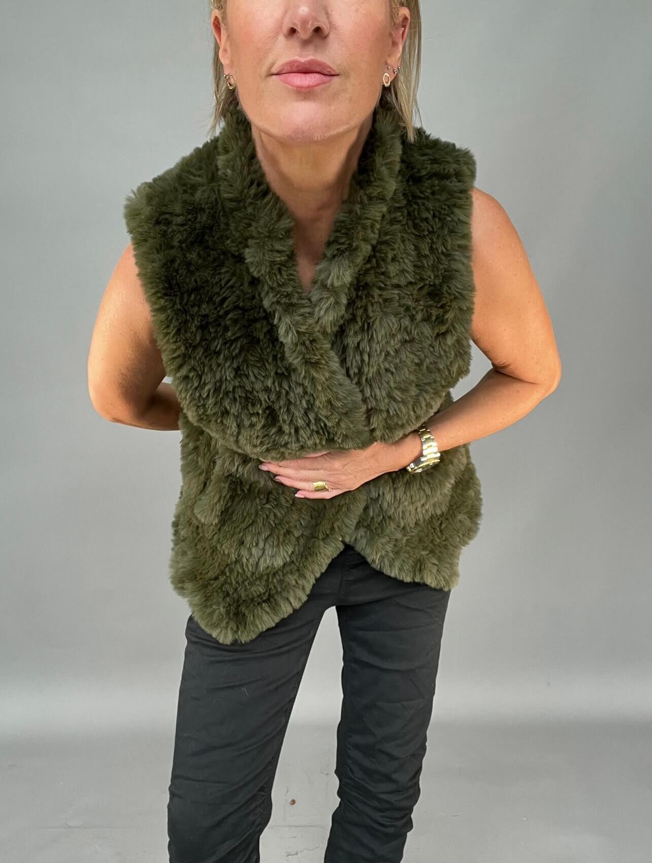 Khaki 2025 fur gilet