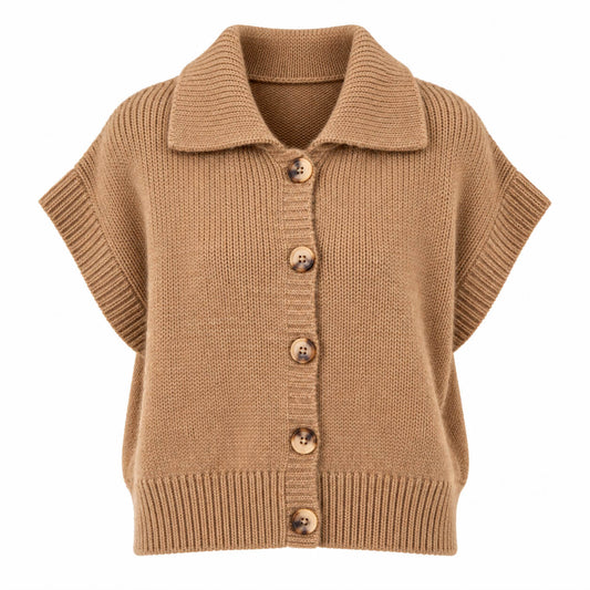 The Monty Knitted Gilet | Camel