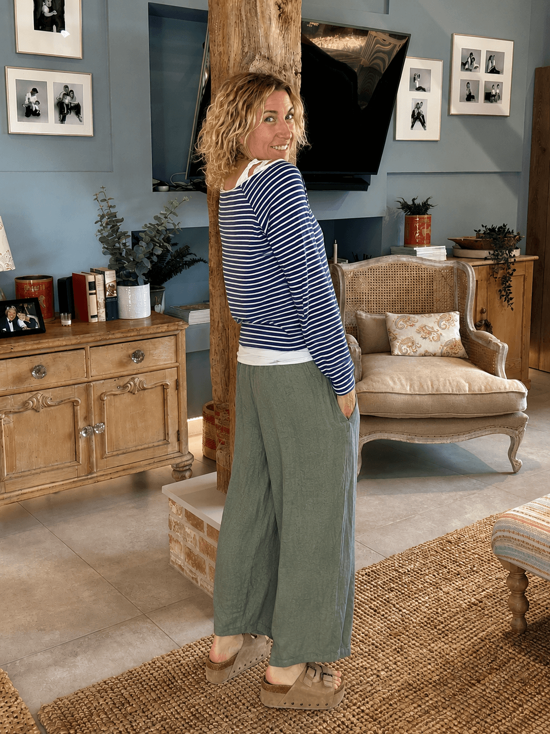 Gaucho Linen Pants | Khaki
