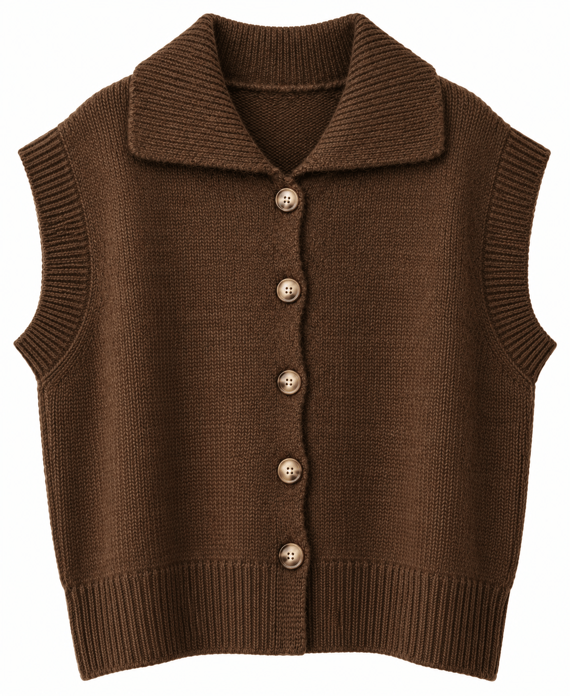 The Monty Knitted Gilet | Chestnut Brown