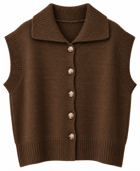 The Monty Knitted Gilet | Chestnut Brown