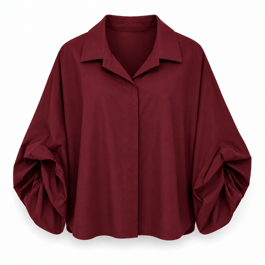 Soho Puff-Sleeve Blouse | Burgundy