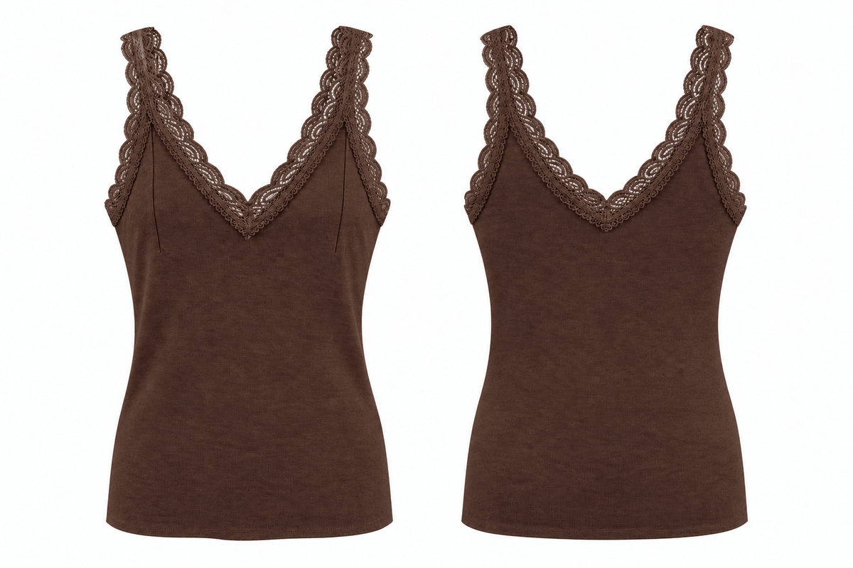 Tallulah Lace Vest | Chocolate