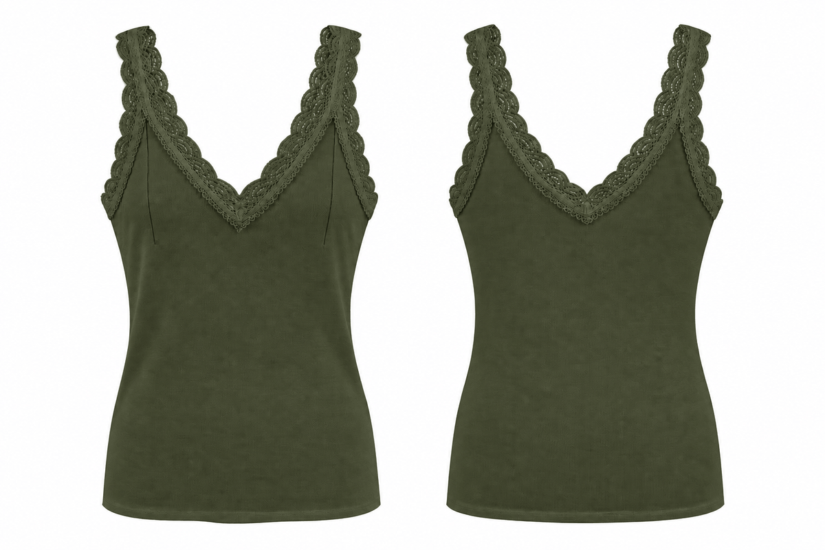 Tallulah Lace Vest | Dark Khaki