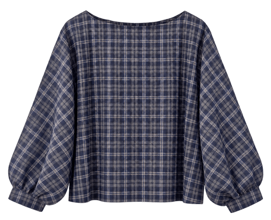 Navy Check Top