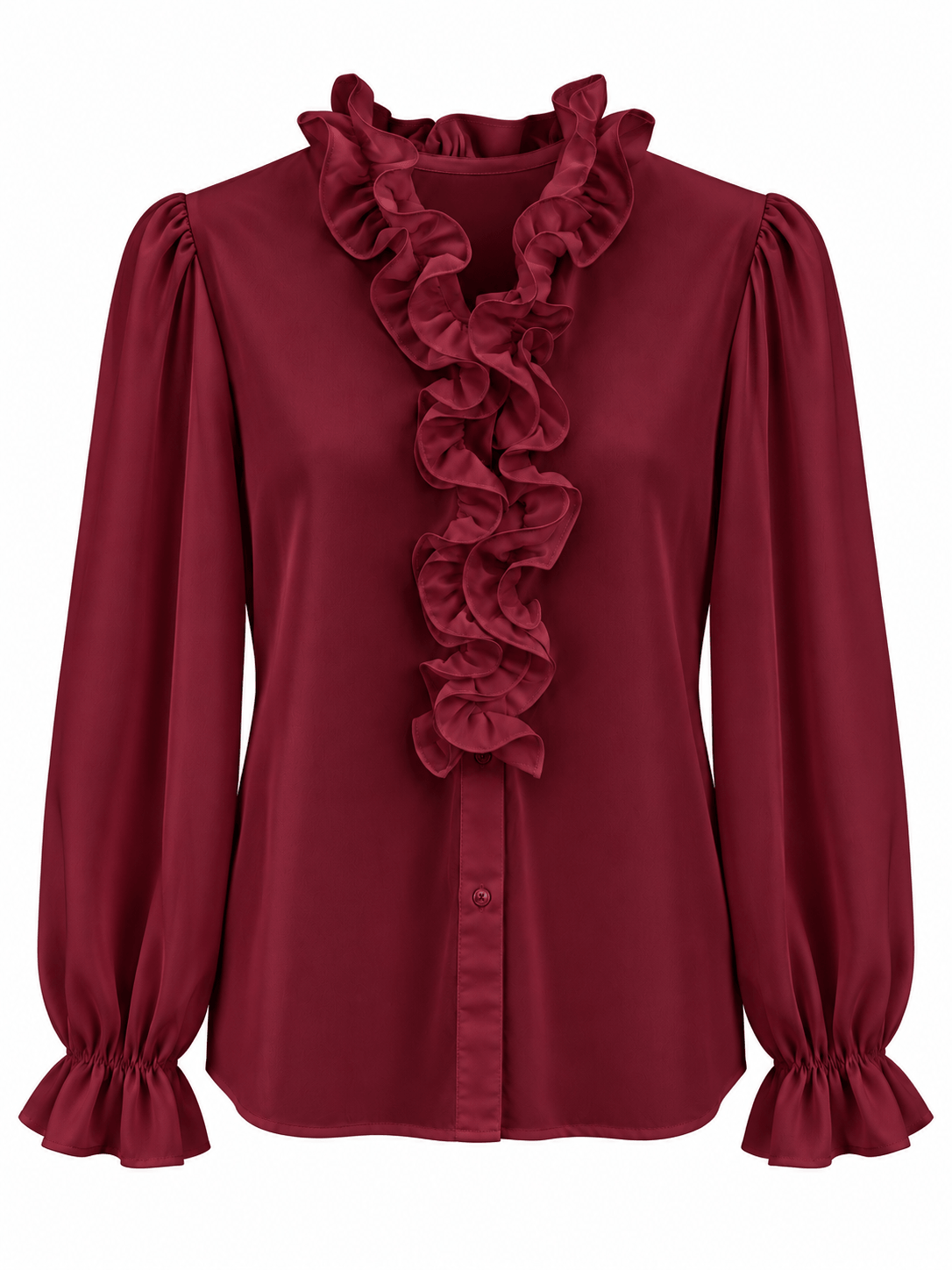 Bella Ruffle Blouse | Merlot