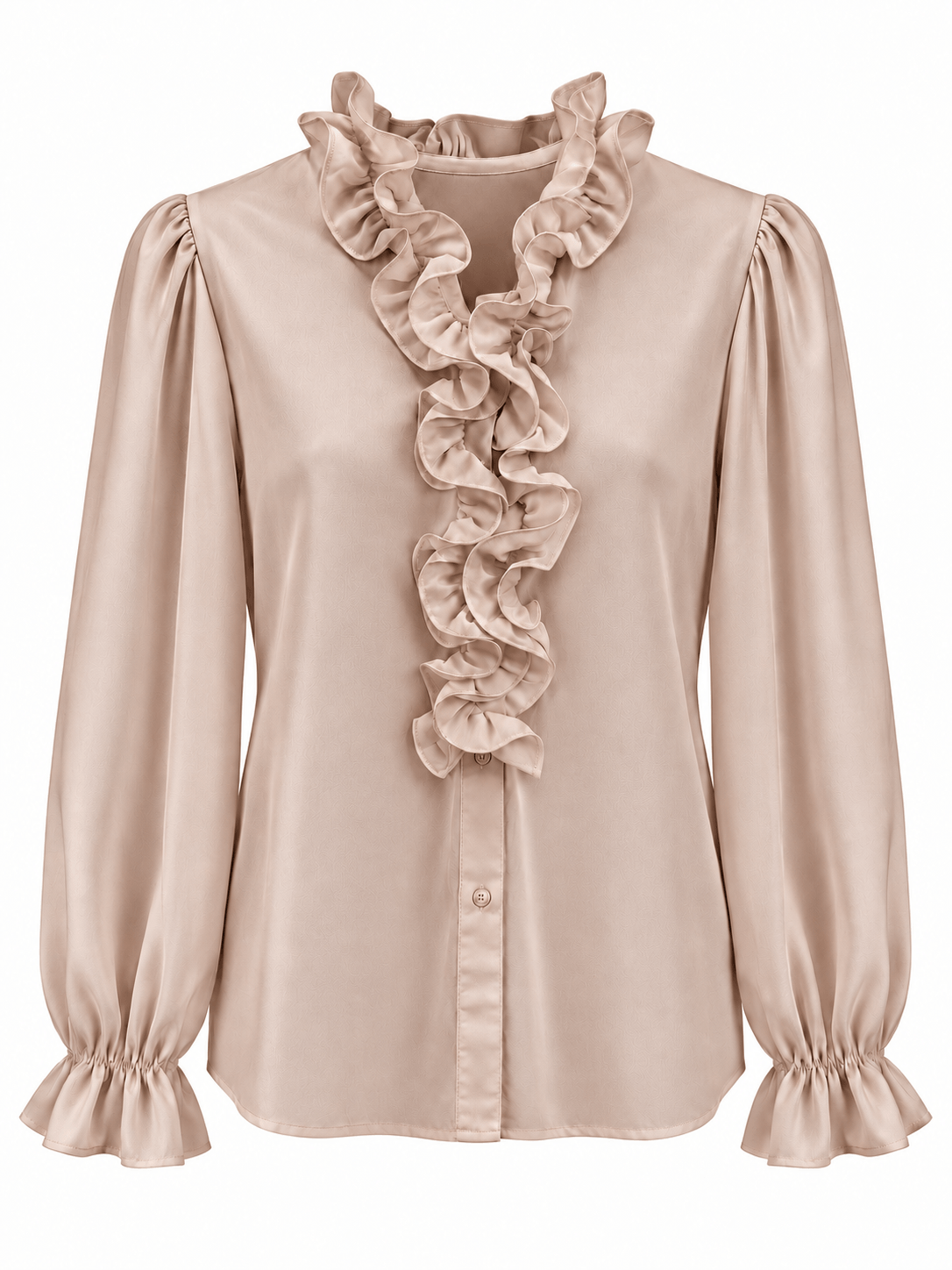Bella Ruffle Blouse | Nude