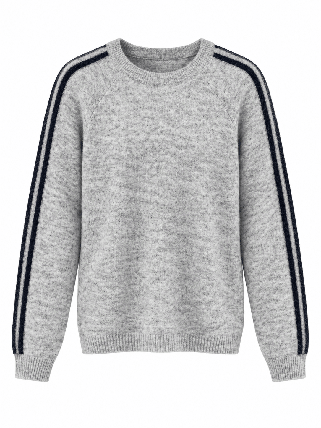 Crosby Two Stripe Jumper | Grey & Navy
