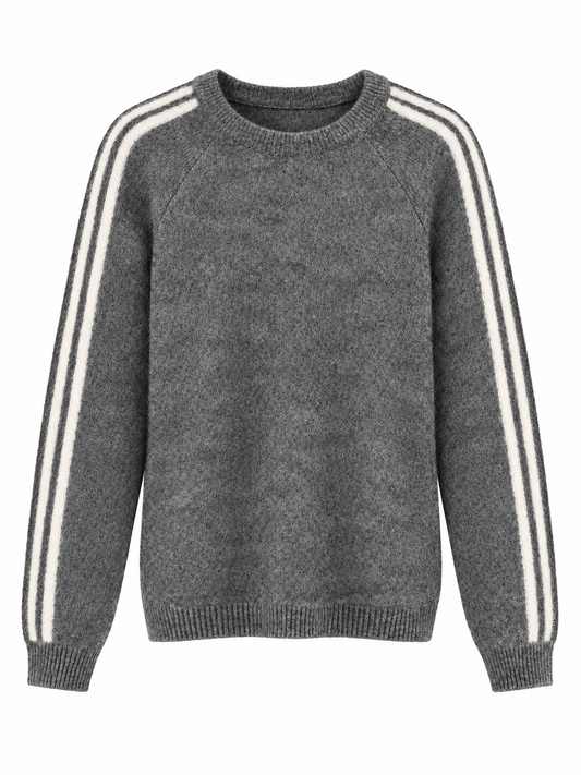 Crosby Two Stripe Jumper | Charcoal & White