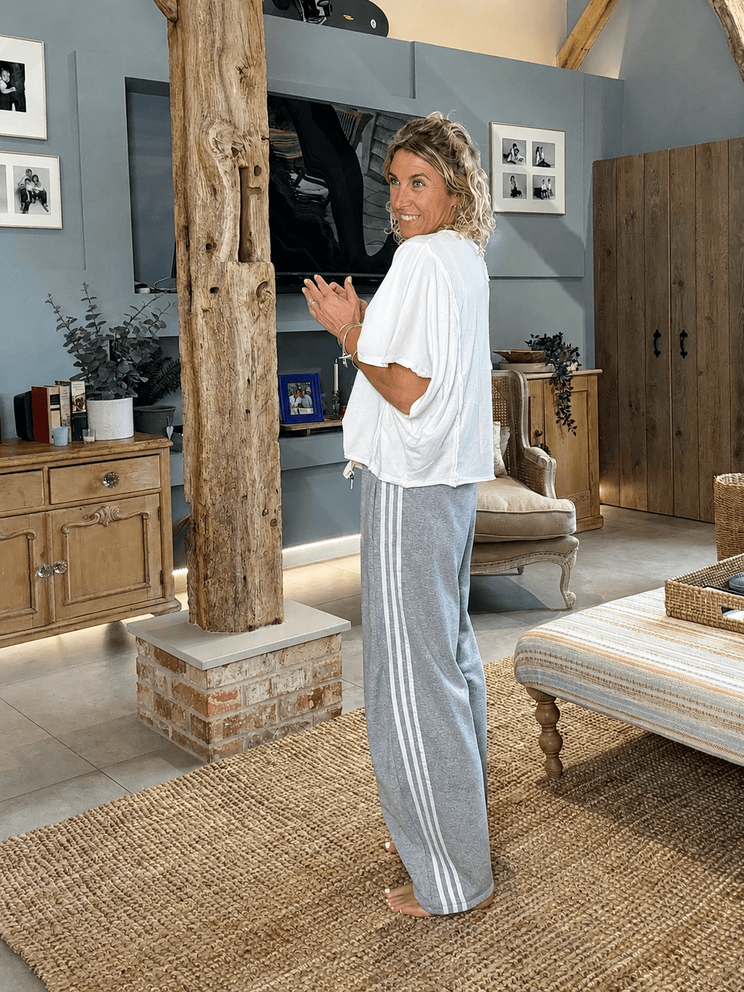 Duke Joggers | Grey & White