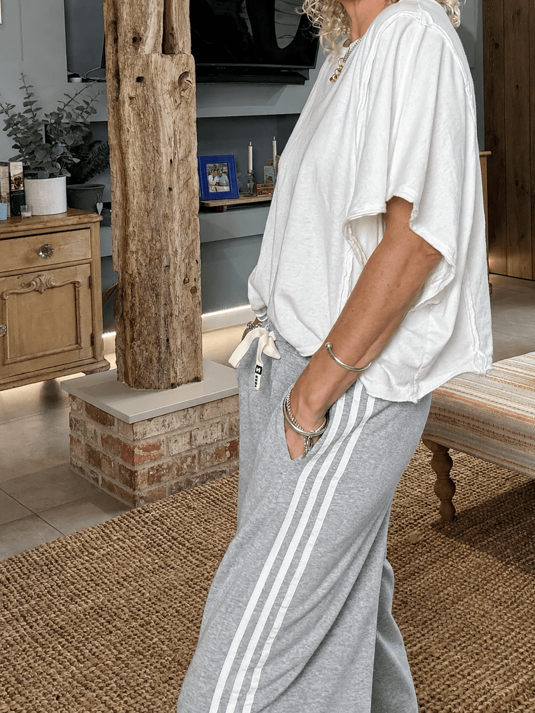 Duke Joggers | Grey & White