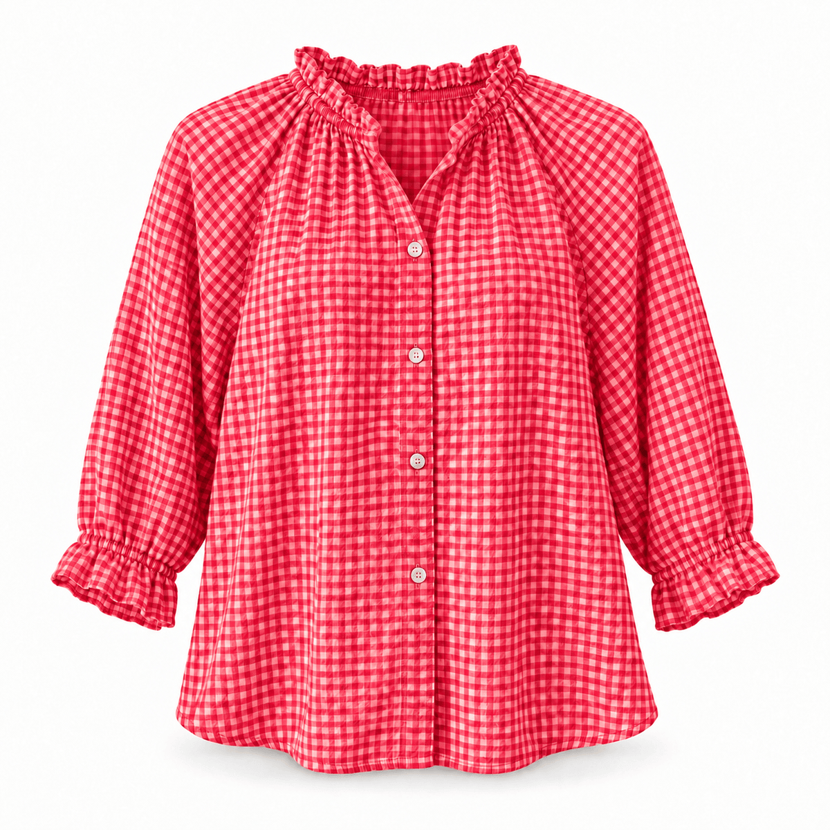 Clementine Gingham Blouse | Red