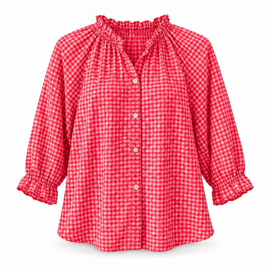 Clementine Gingham Blouse | Red