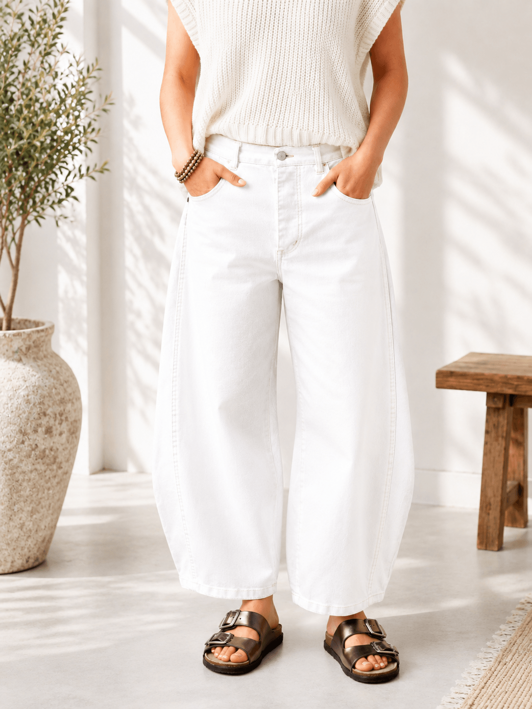 Boston Barrel Jeans | White