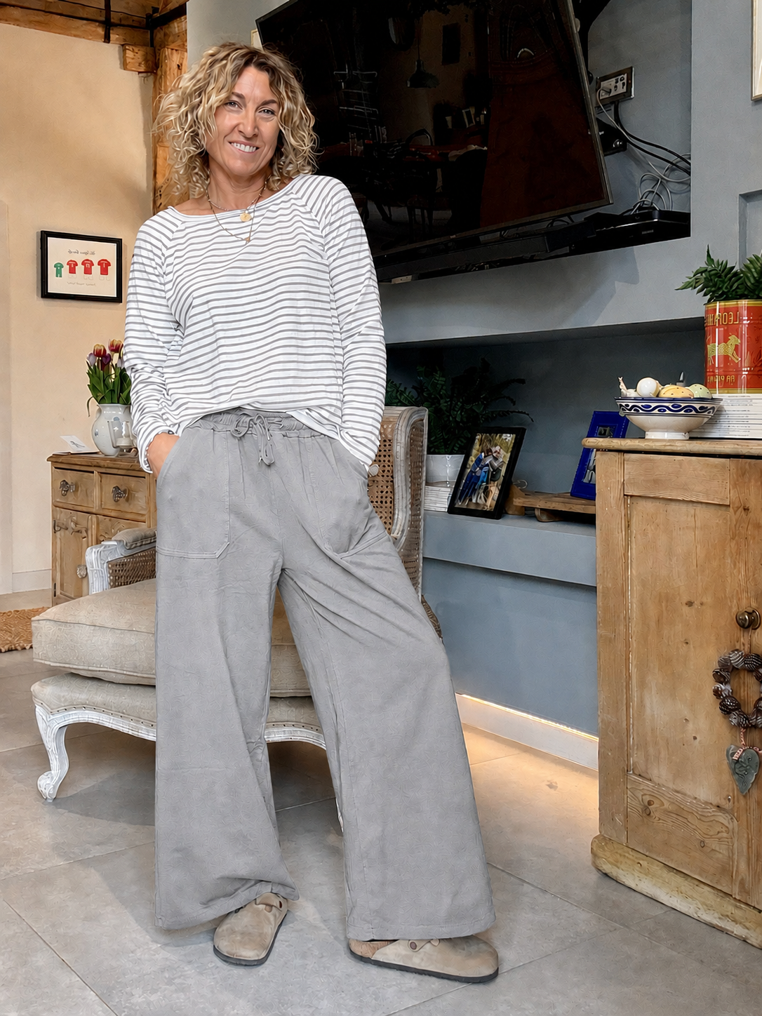 Dorset Wide Leg Jogger | Elephant Grey