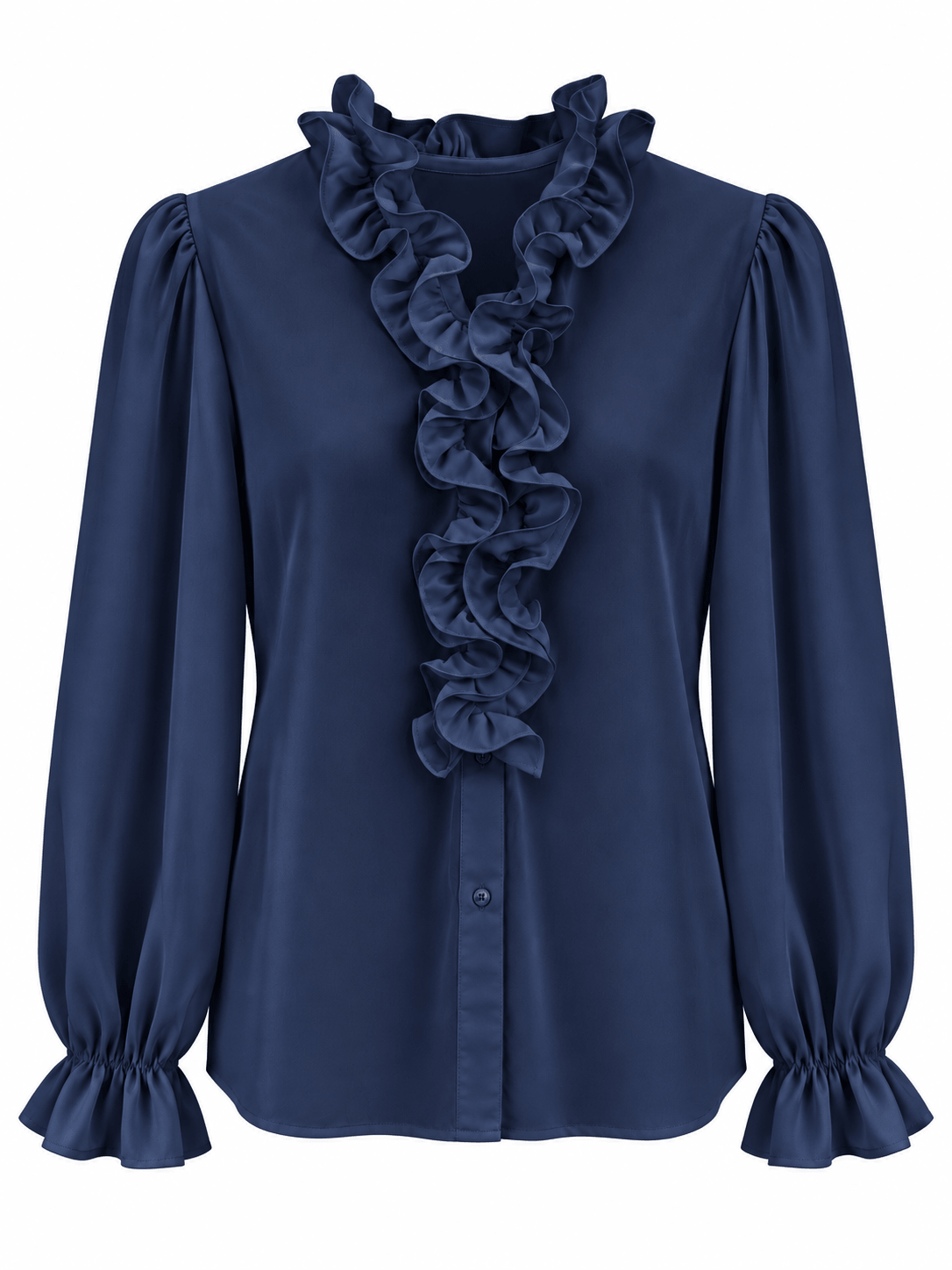 Bella Ruffle Blouse | Navy