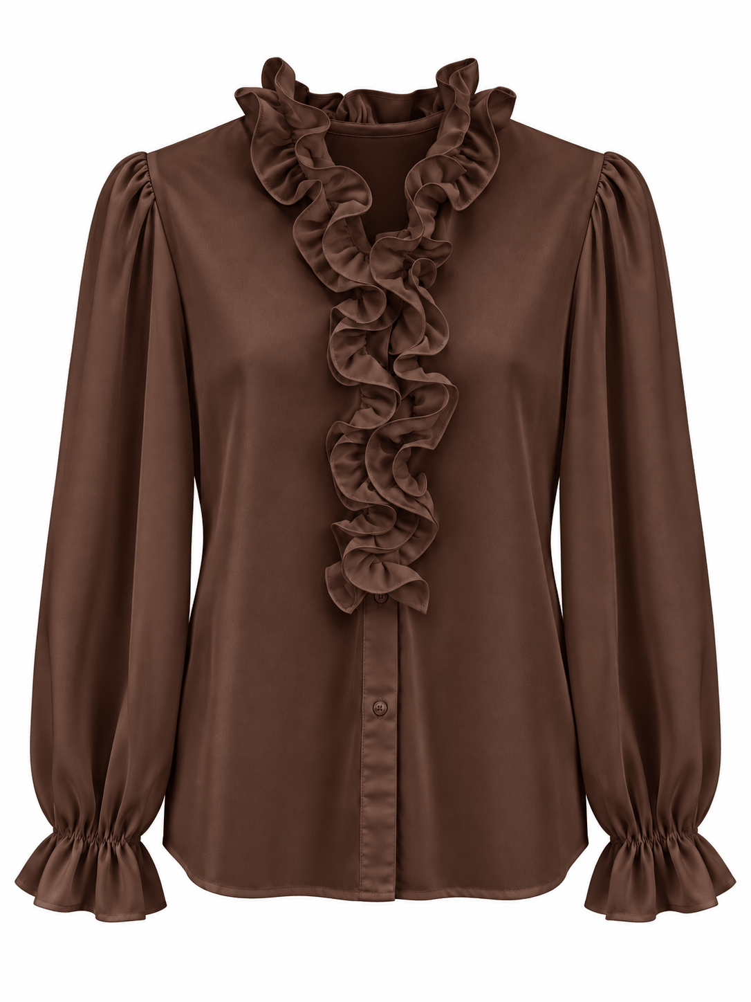 Bella Ruffle Blouse | Chocolate