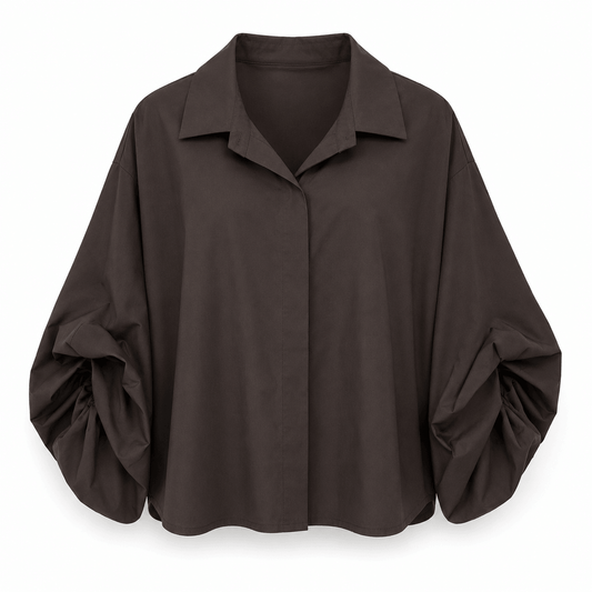 Soho Puff-Sleeve Blouse | Chocolate