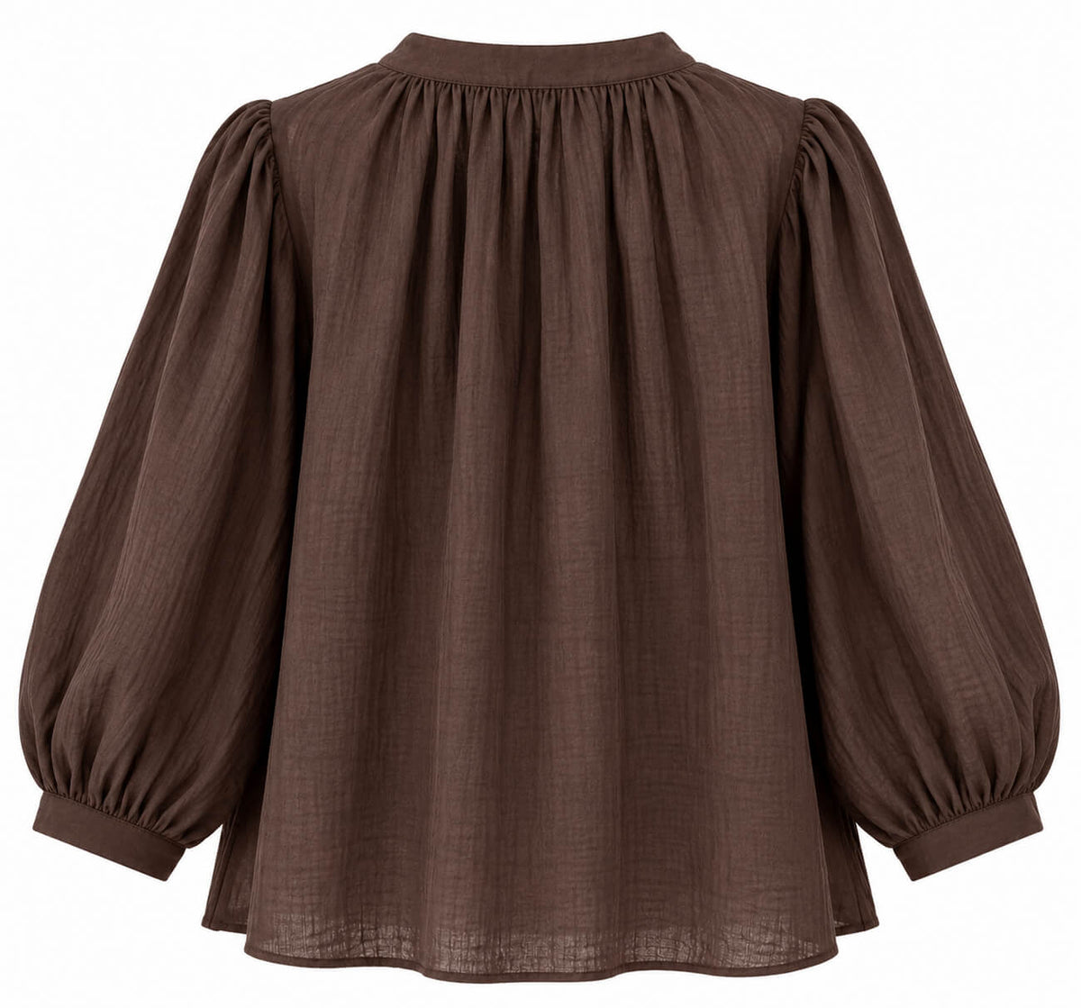 The Nora Cotton Voile Blouse | Chocolate