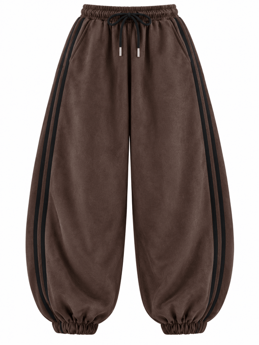 Blake Suedette Barrel Joggers | Chocolate