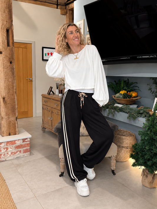 Smith Barrel Joggers | Black & Ivory