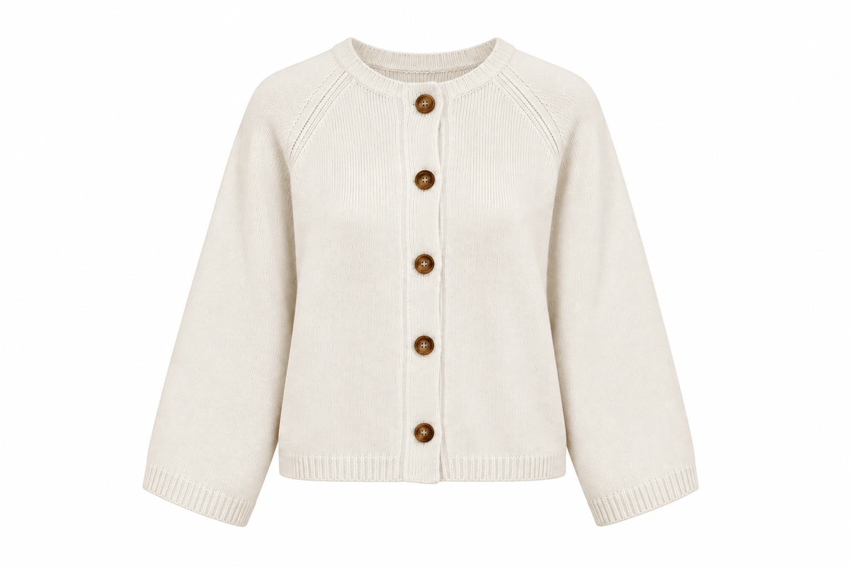 Salcombe Merino Wool Cardigan | Cream