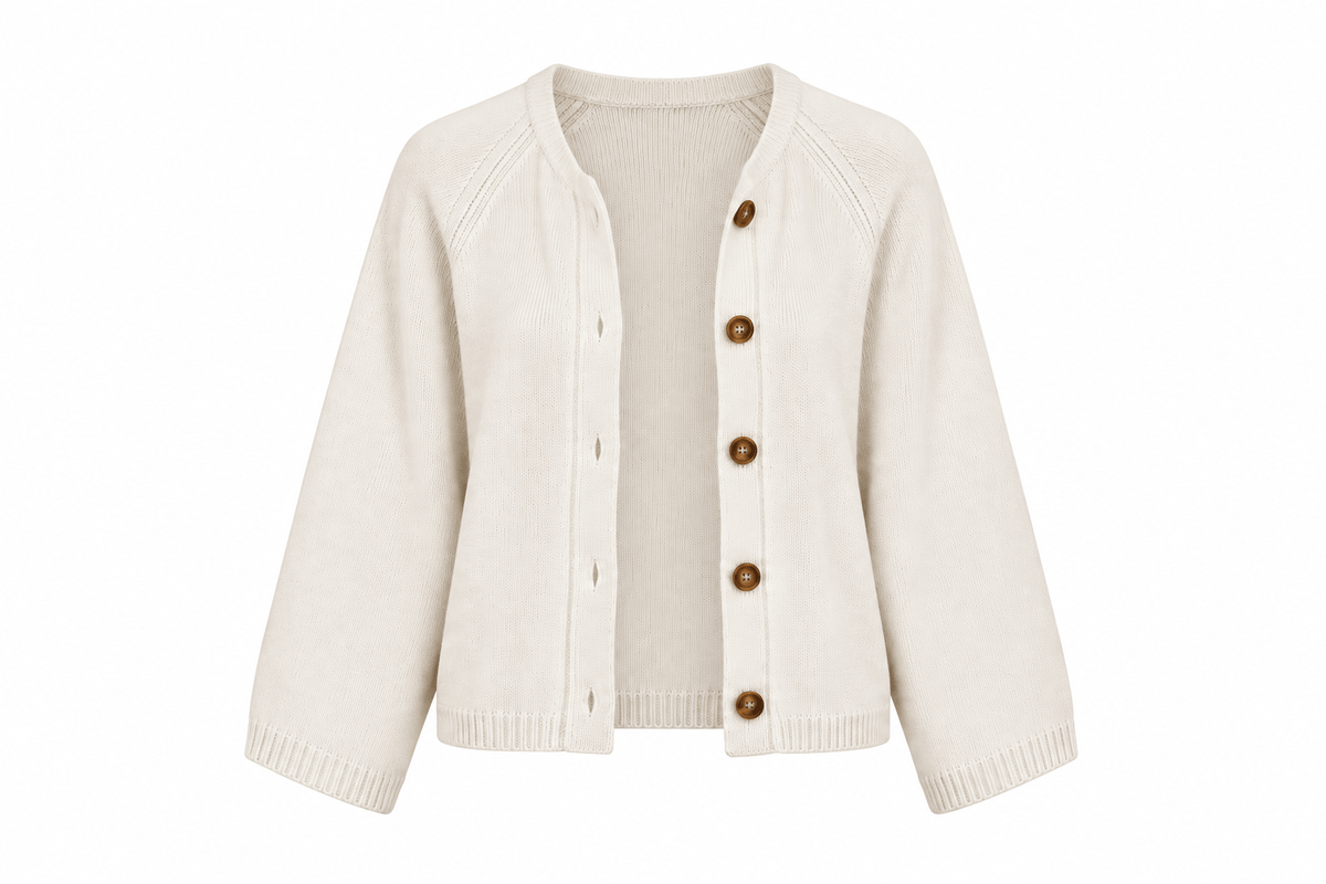 Salcombe Merino Wool Cardigan | Cream