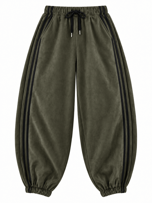 Blake Suedette Barrel Joggers | Khaki