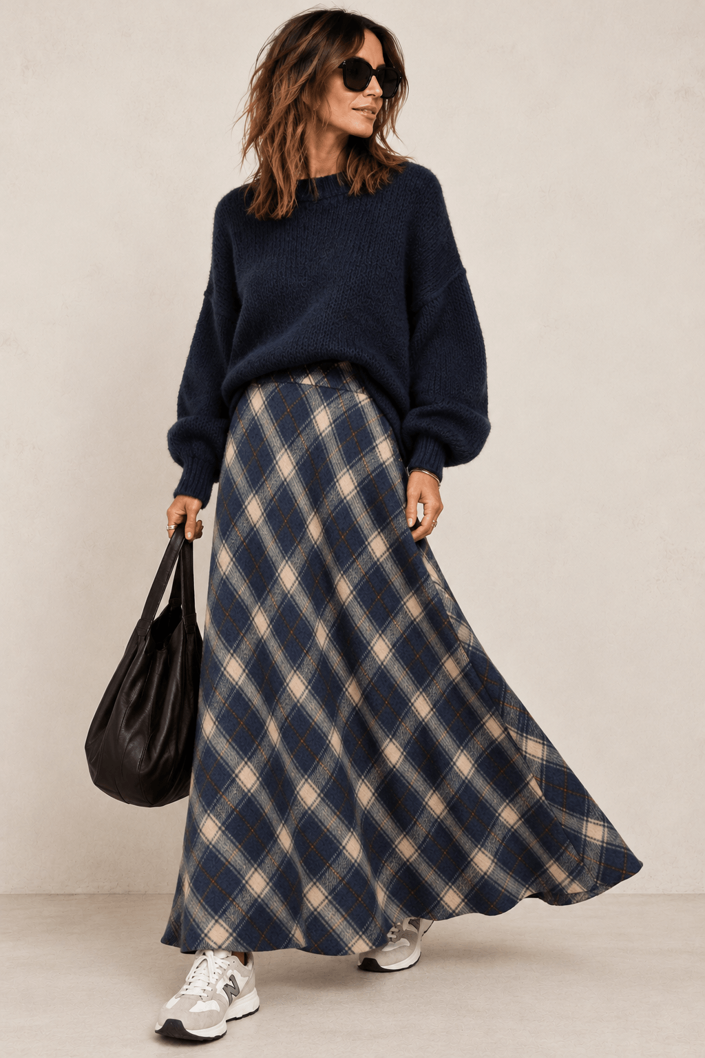 Claudia Plaid Skirt | Navy