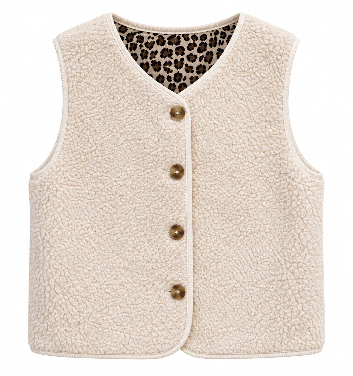 Frankie Cream Leopard Gilet