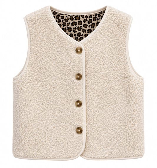 Frankie Cream Leopard Gilet