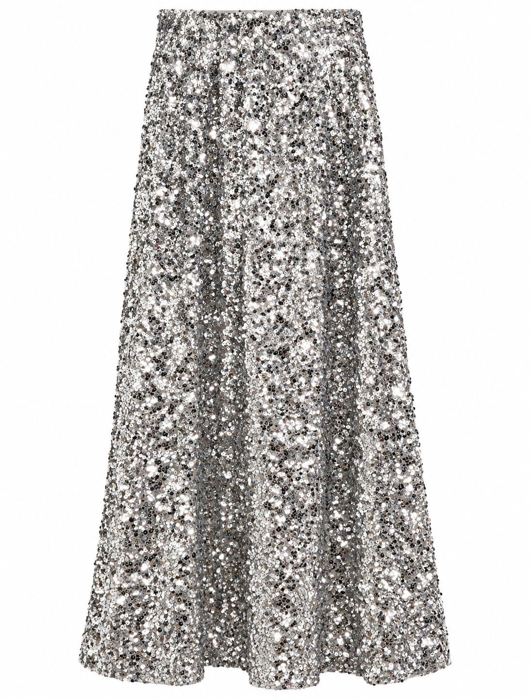 The Midnight Sparkle Sequin Maxi Skirt | Silver