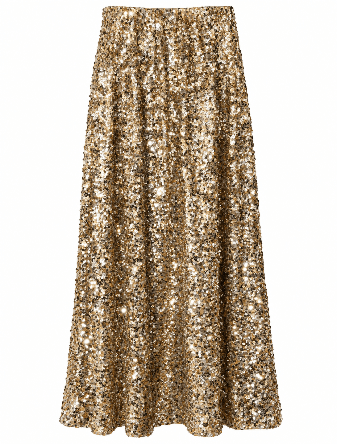 The Midnight Sparkle Sequin Maxi Skirt | Gold