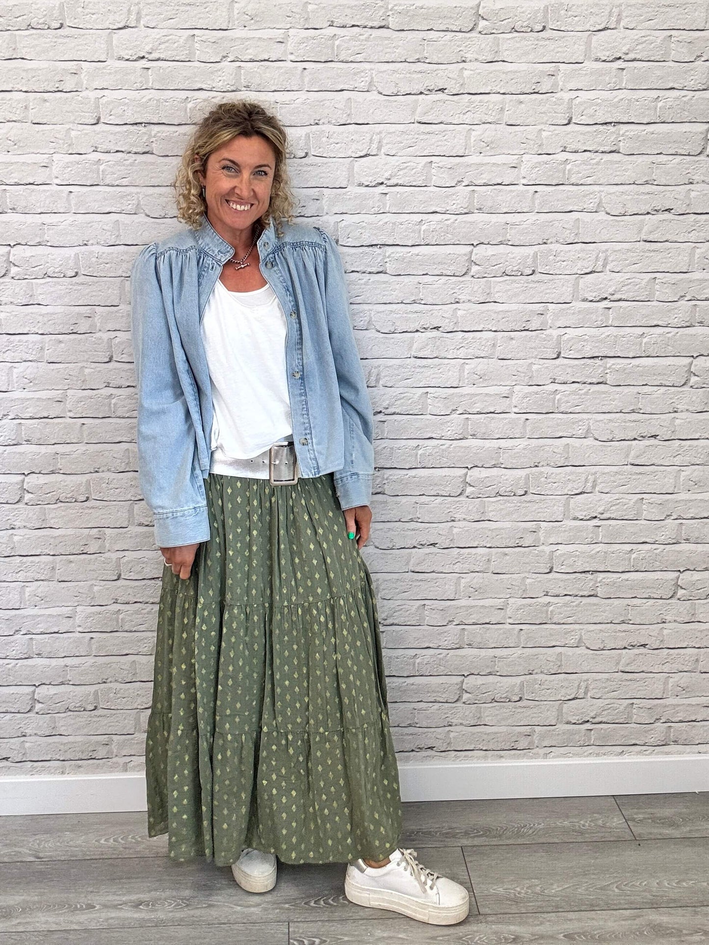 Seville Maxi Skirt | Khaki/Gold