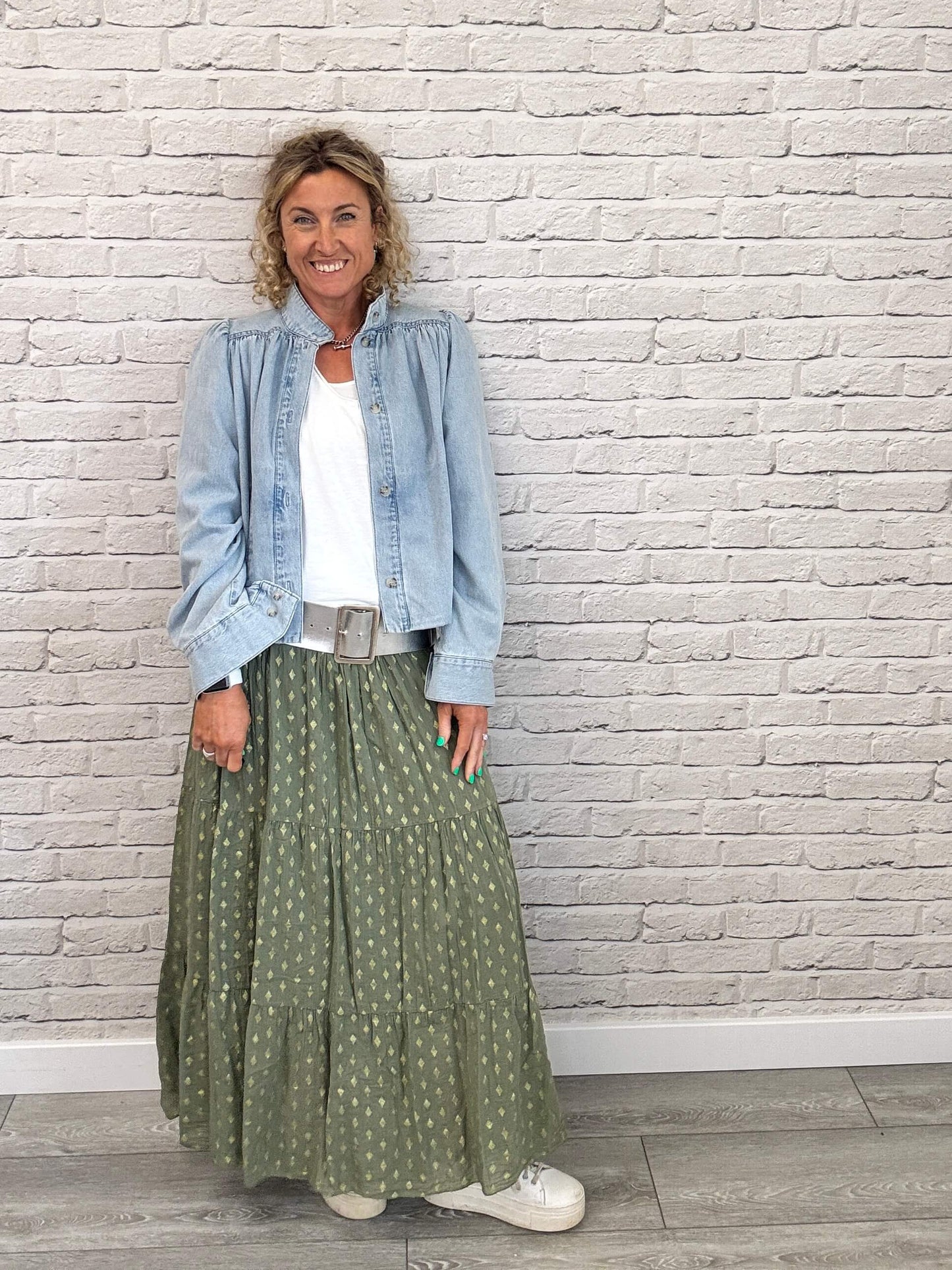 Seville Maxi Skirt | Khaki/Gold