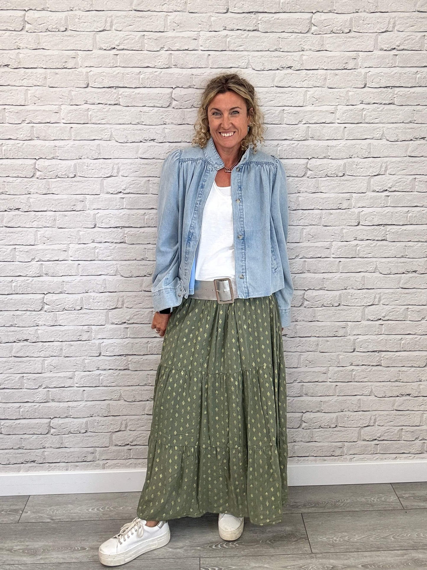 Seville Maxi Skirt | Khaki/Gold
