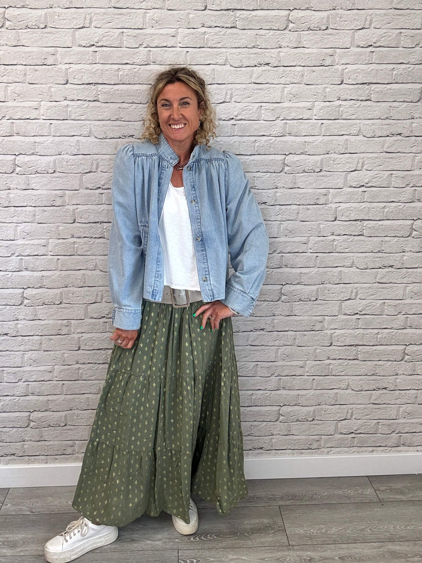 Seville Maxi Skirt | Khaki/Gold