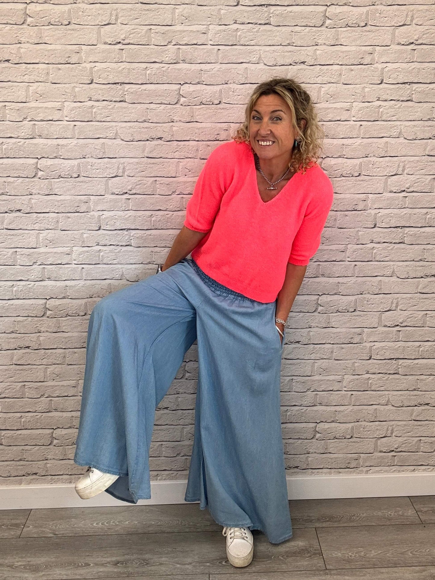 Betsy Palazzo Trousers | Light Denim