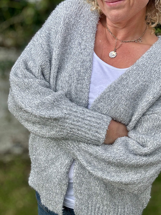 Silver Glitter Cardigan