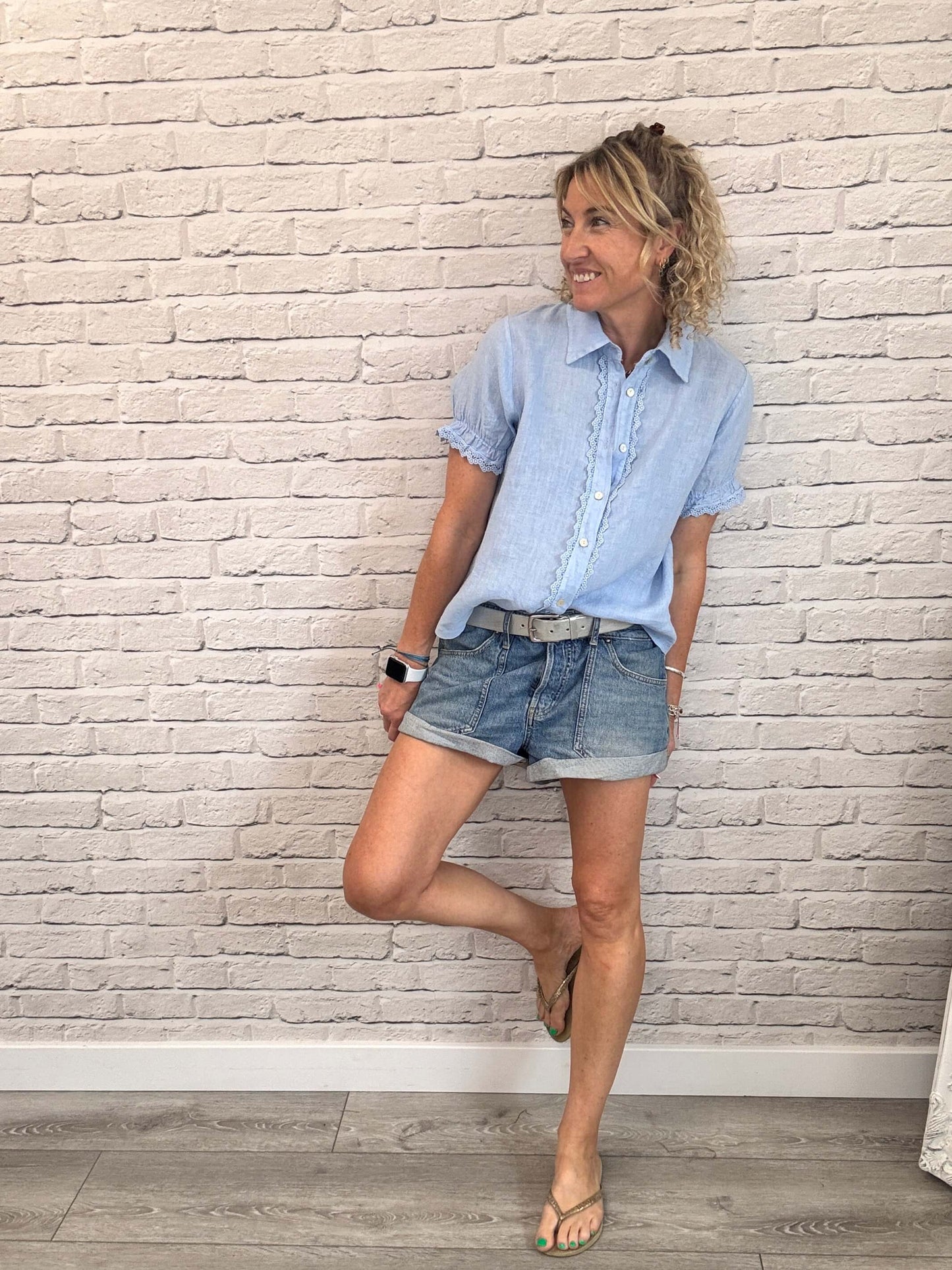 Lottie Blouse | Oxford Blue