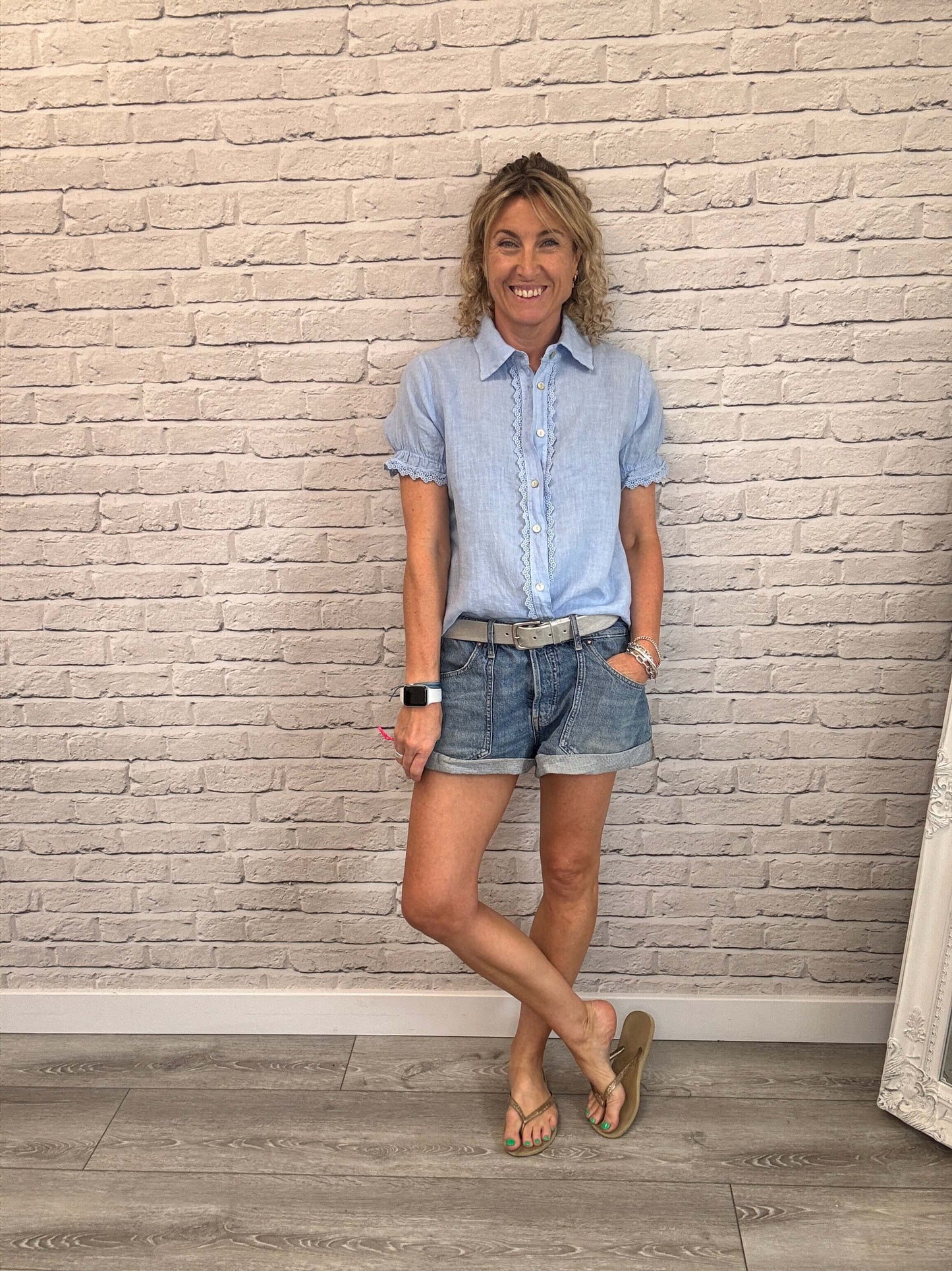 Lottie Blouse | Oxford Blue