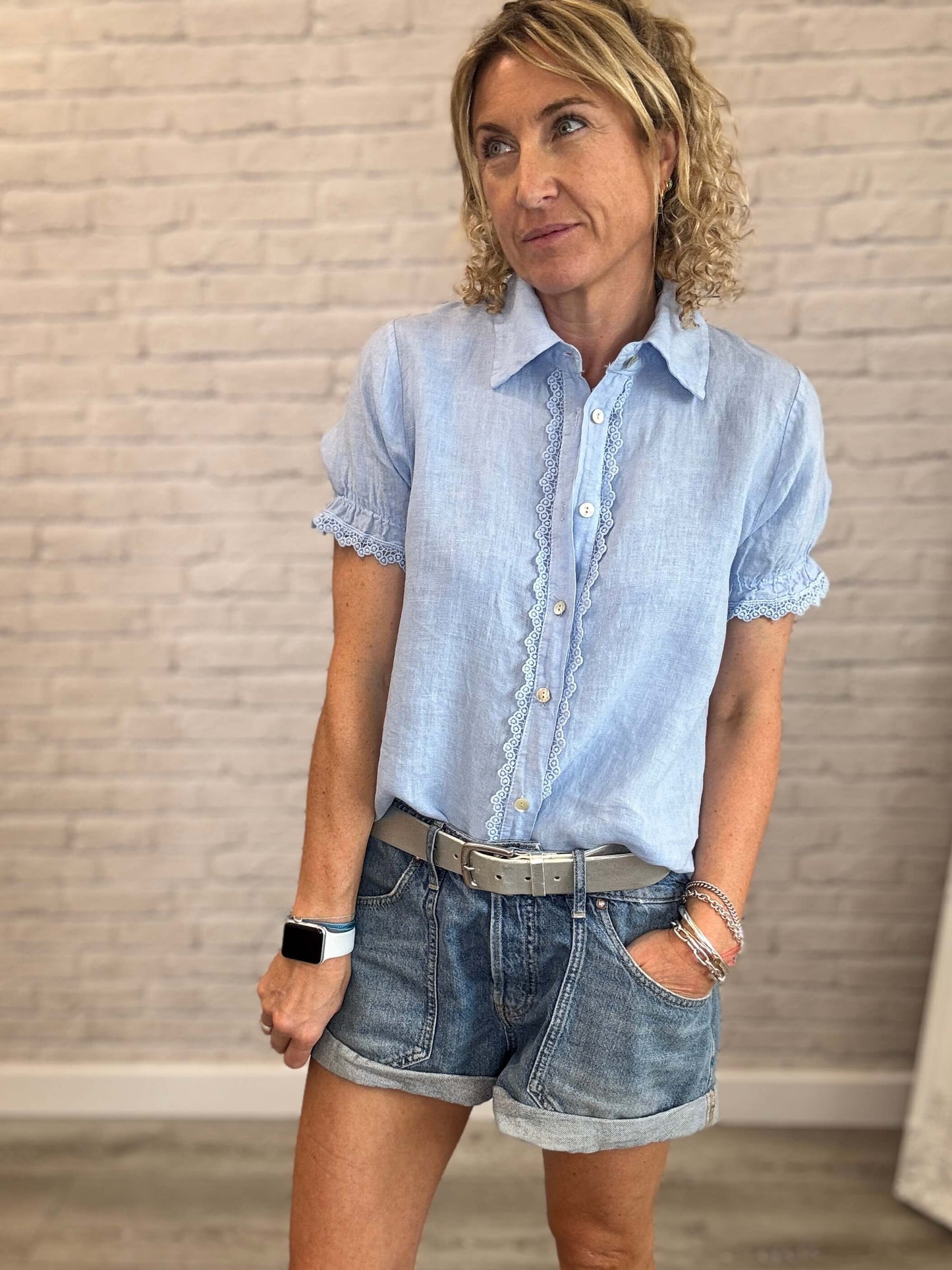Lottie Blouse | Oxford Blue