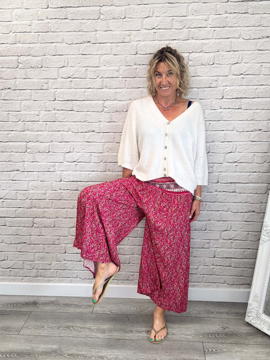 Liberty Wide Leg Palazzos | Fuchsia